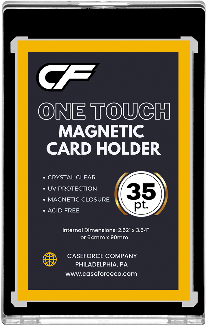 CF Black Border 35pt Magnetic Card Holder - One Touch for Sports & Trading Cards - Caseforceco
