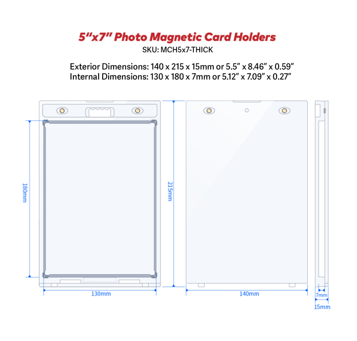 CF Magnetic Card Holder for 5" x 7" THICK CARDS / RELIC CARDS (240PT)