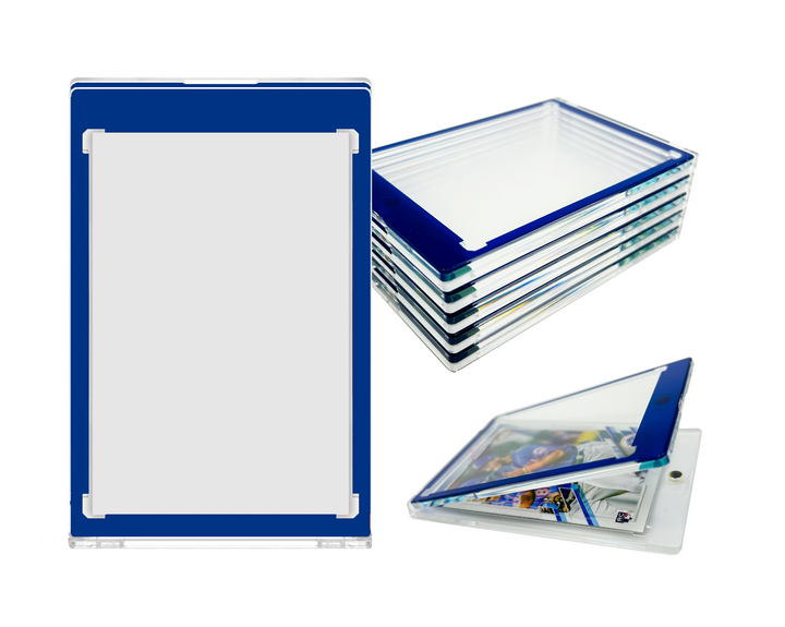 CF Blue Border 35pt Magnetic Card Holder - One Touch for Sports & Trading Cards
