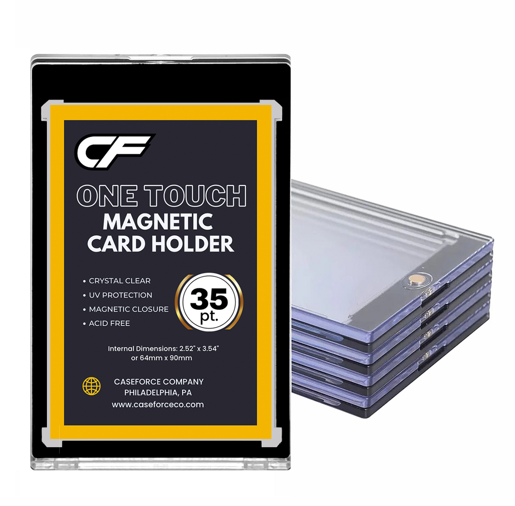 one touch card sleeve Buy CF Black Border Magnetic Card Holders for Standard 35 Pt. Trading Cards