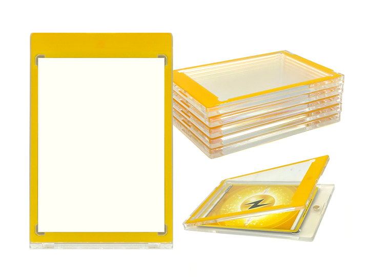 CF Yellow Border 35pt Magnetic Card Holder - One Touch for Sports & Trading Cards