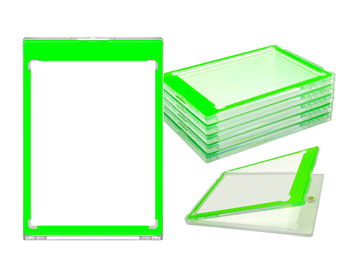 CF Neon Green Border 35pt Magnetic Card Holder - One Touch for Sports & Trading Cards