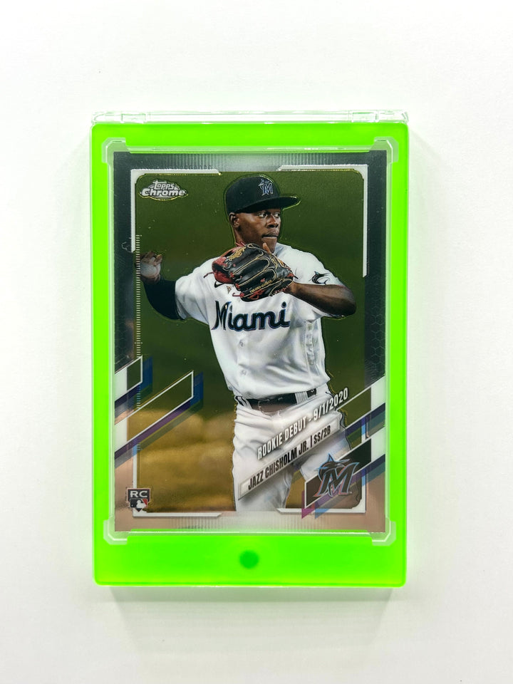 CF Neon Green Border 35pt Magnetic Card Holder - One Touch for Sports & Trading Cards