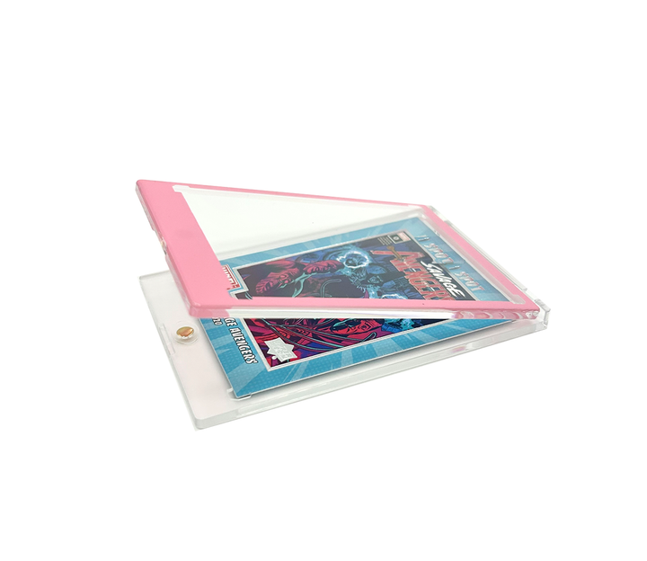 CF Pink Border 35pt Magnetic Card Holder - One Touch for Sports & Trading Cards