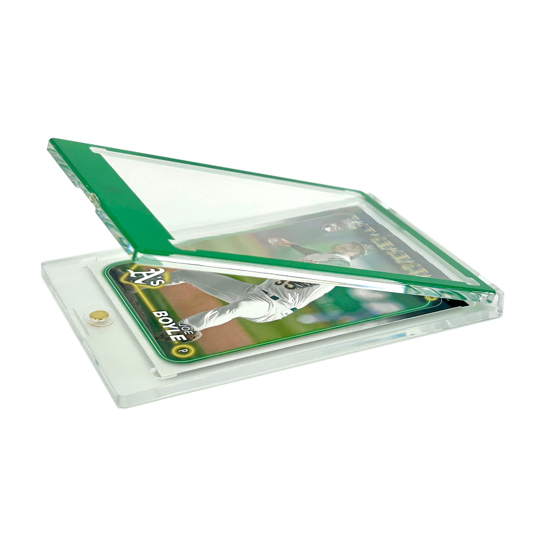 CF Green Border 35pt Magnetic Card Holder - One Touch for Sports & Trading Cards