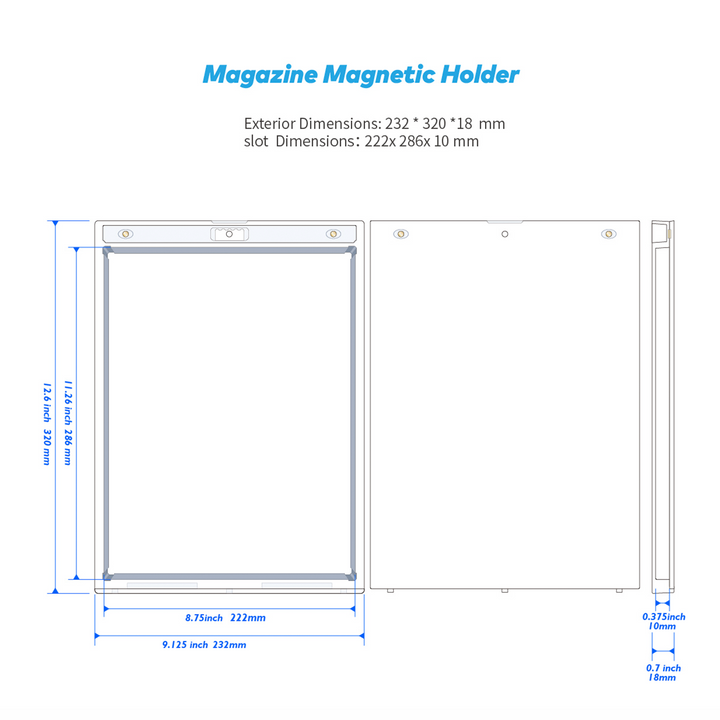 CF Magnetic UV Holder for Magazines - Wall Mountable Display Frame